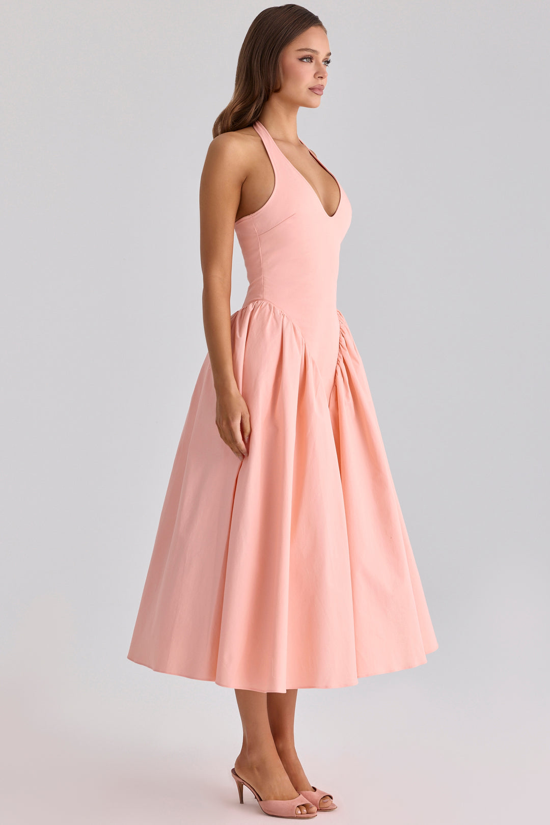 Alina Halter Flare Midi Dress