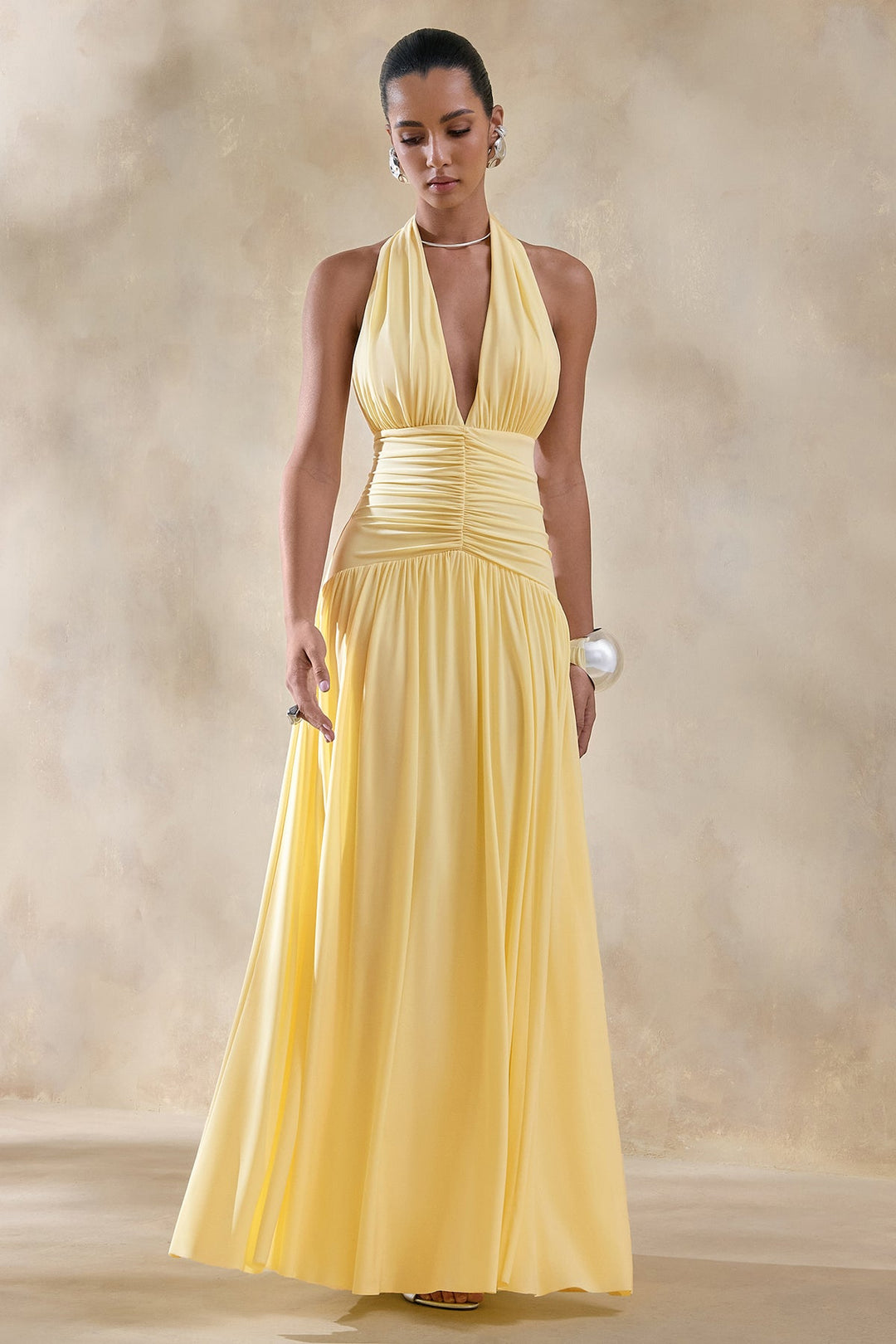 Eden Plunge-Neck Maxi Dress