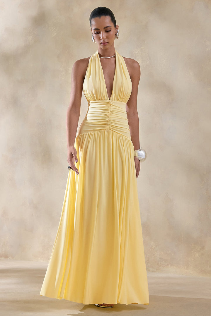 Eden Plunge-Neck Maxi Dress