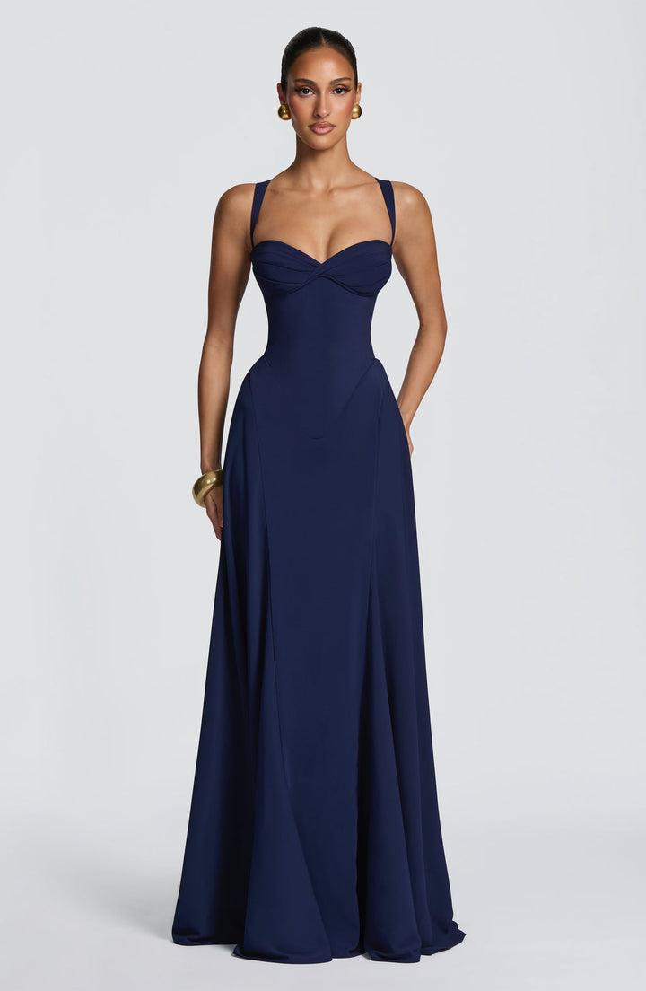 Anora Maxi Dress in Navyblue