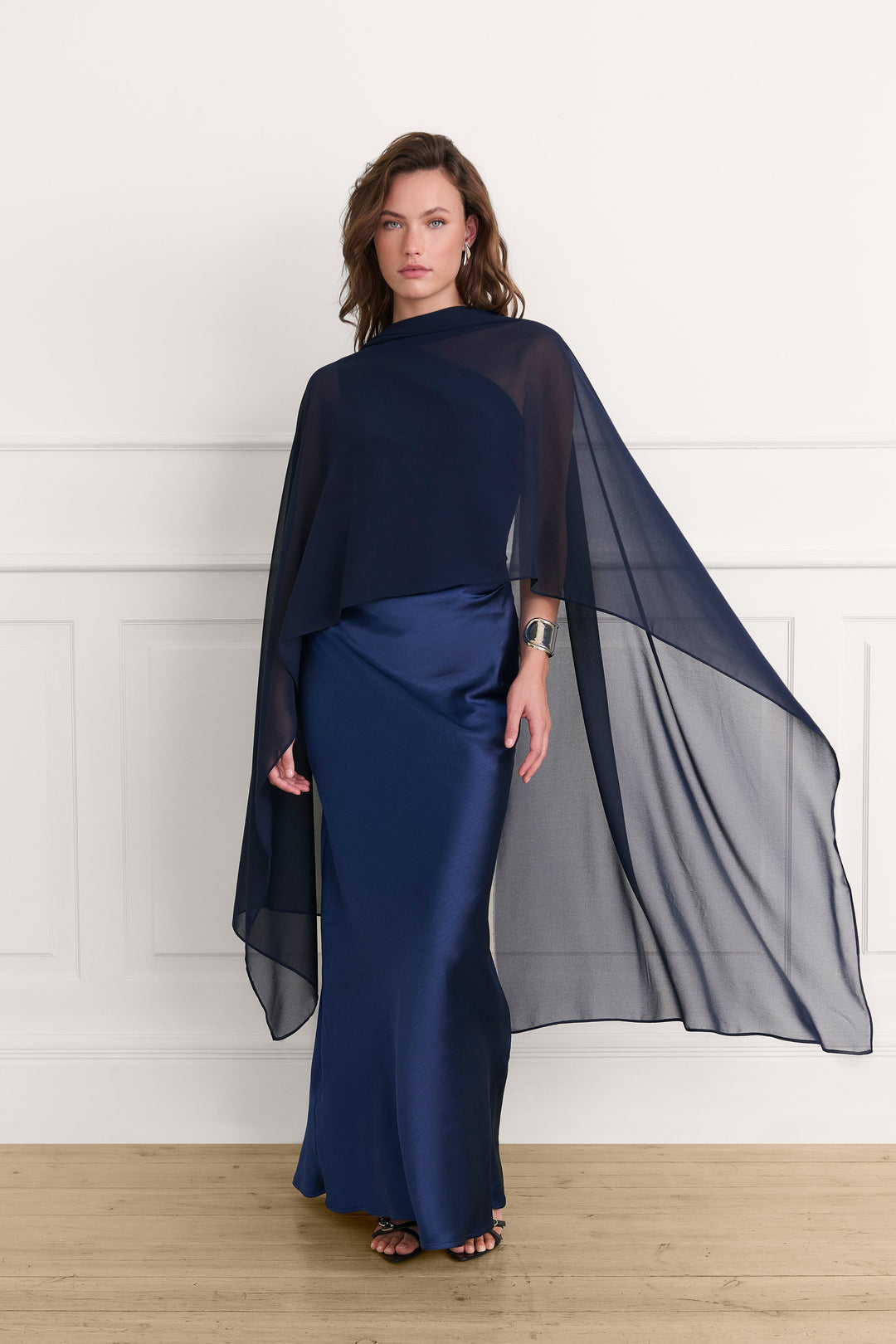 Asya Midnight Blue Satin Maxi Dress