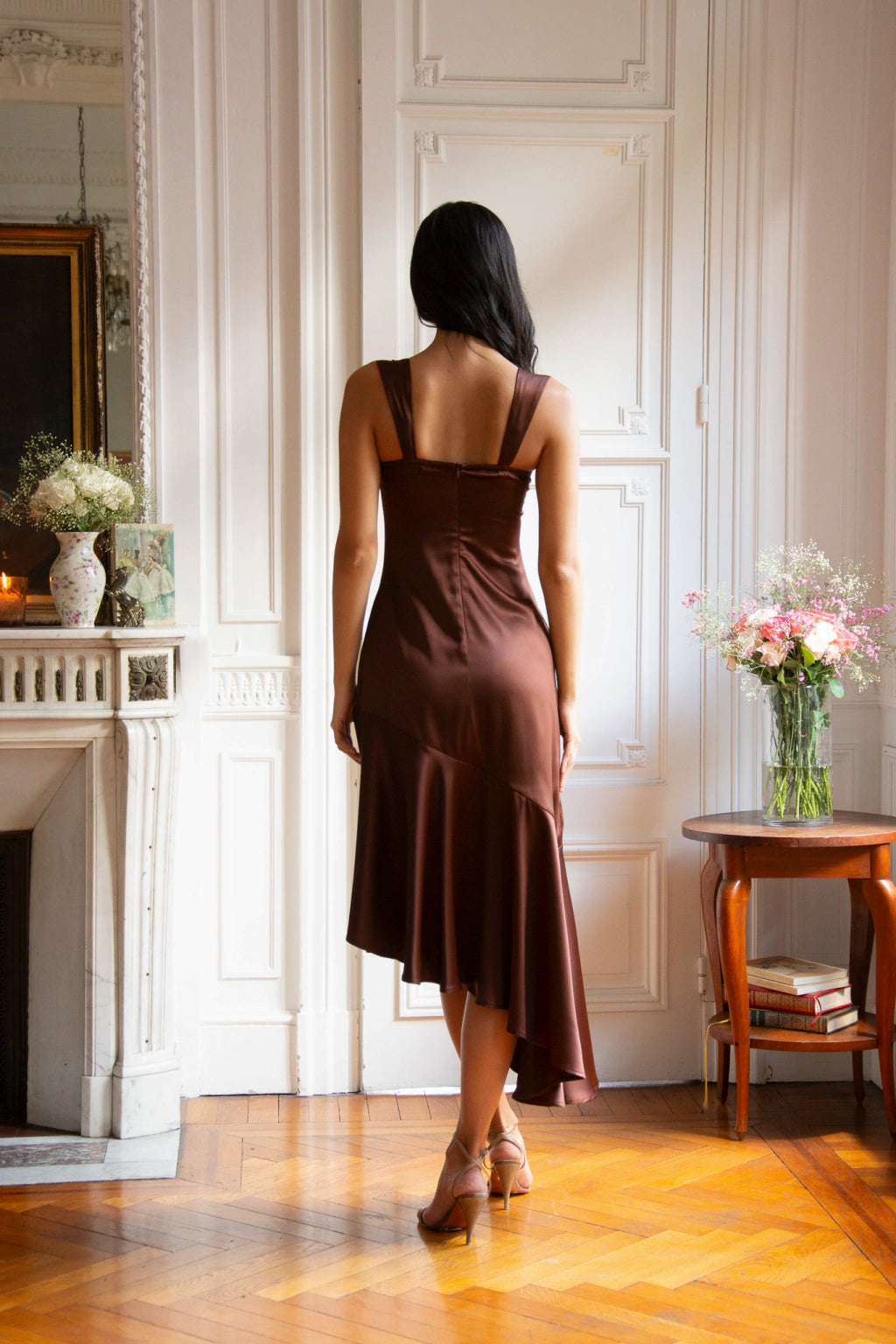 Vesper Midi Dress in Brown
