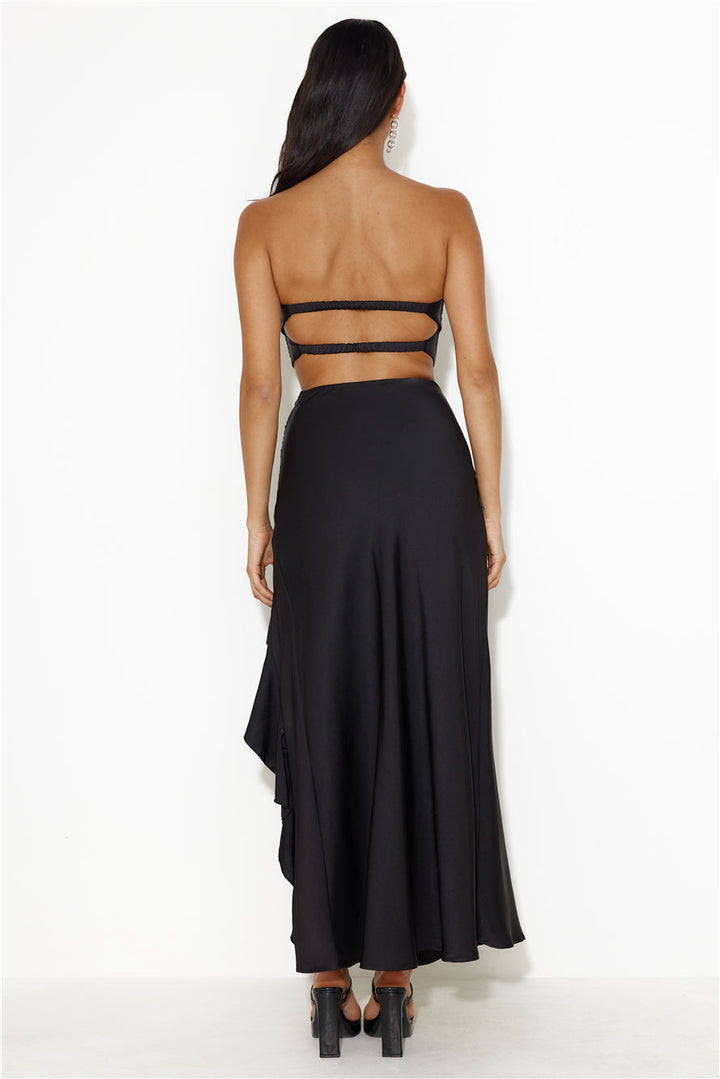 Amelie Bandeau Crop Top Black