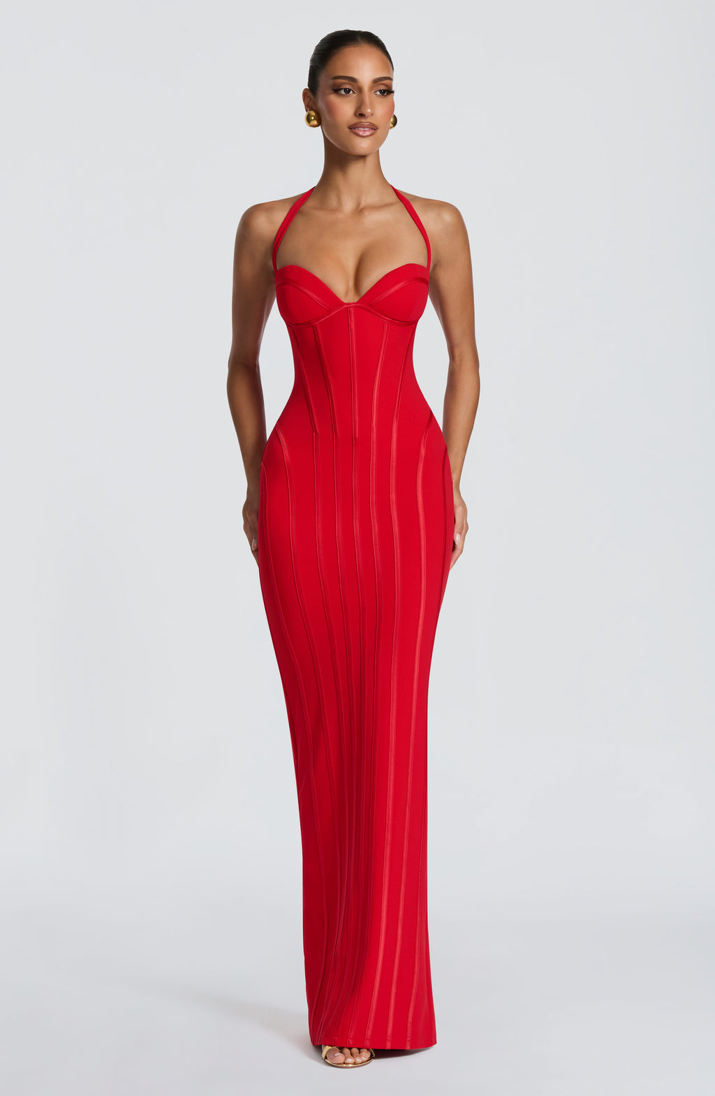 Contour Luxe Maxi Dress in Red