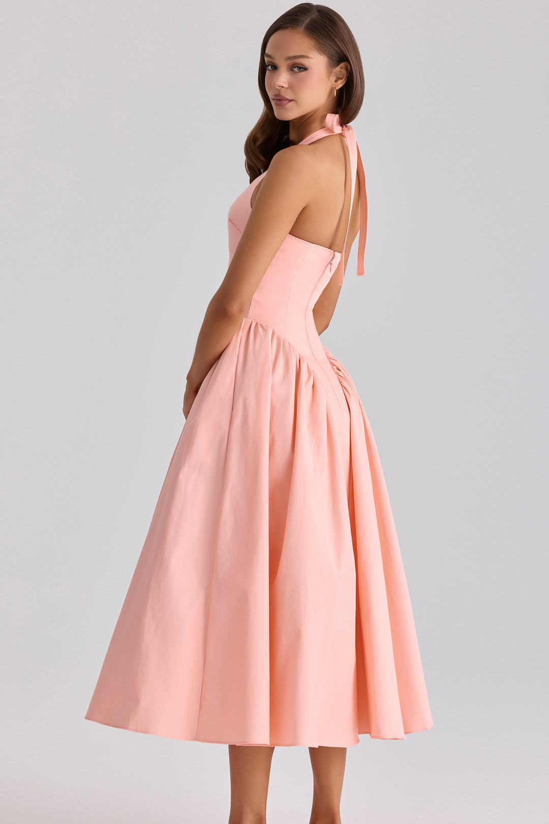 Alina Halter Flare Midi Dress