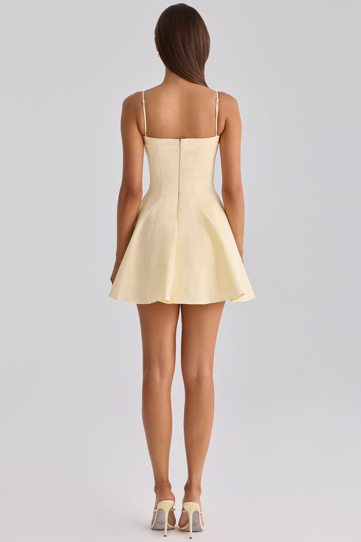 Belle Mini Dress in butter yellow