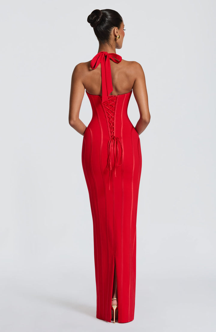 Contour Luxe Maxi Dress in Red