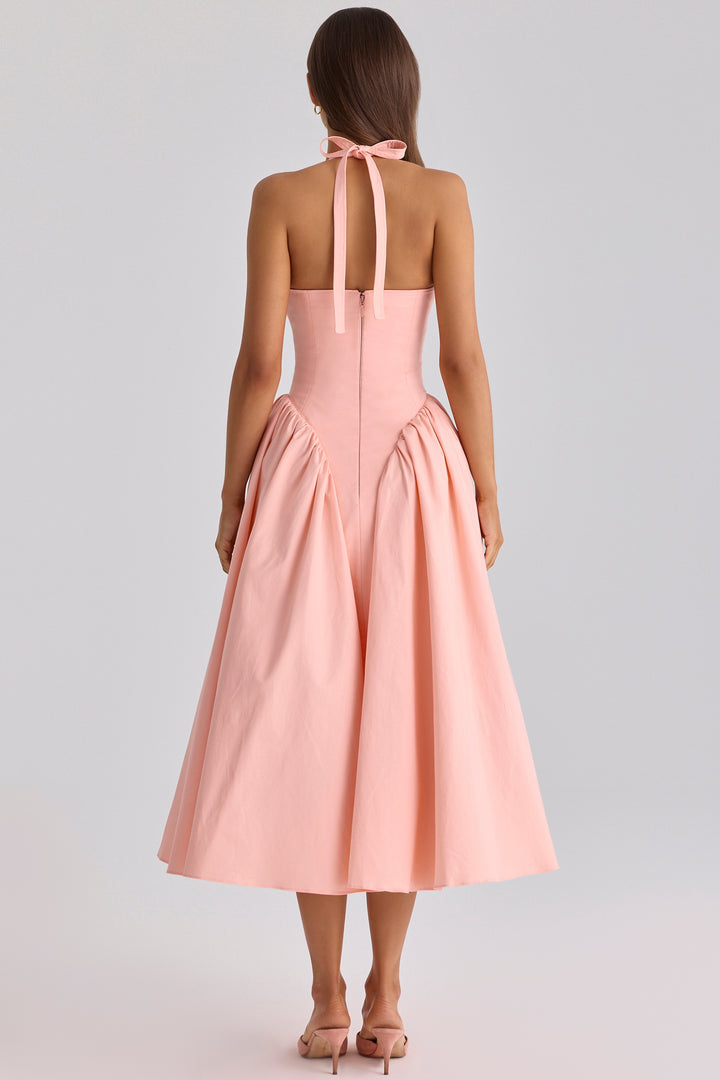 Alina Halter Flare Midi Dress
