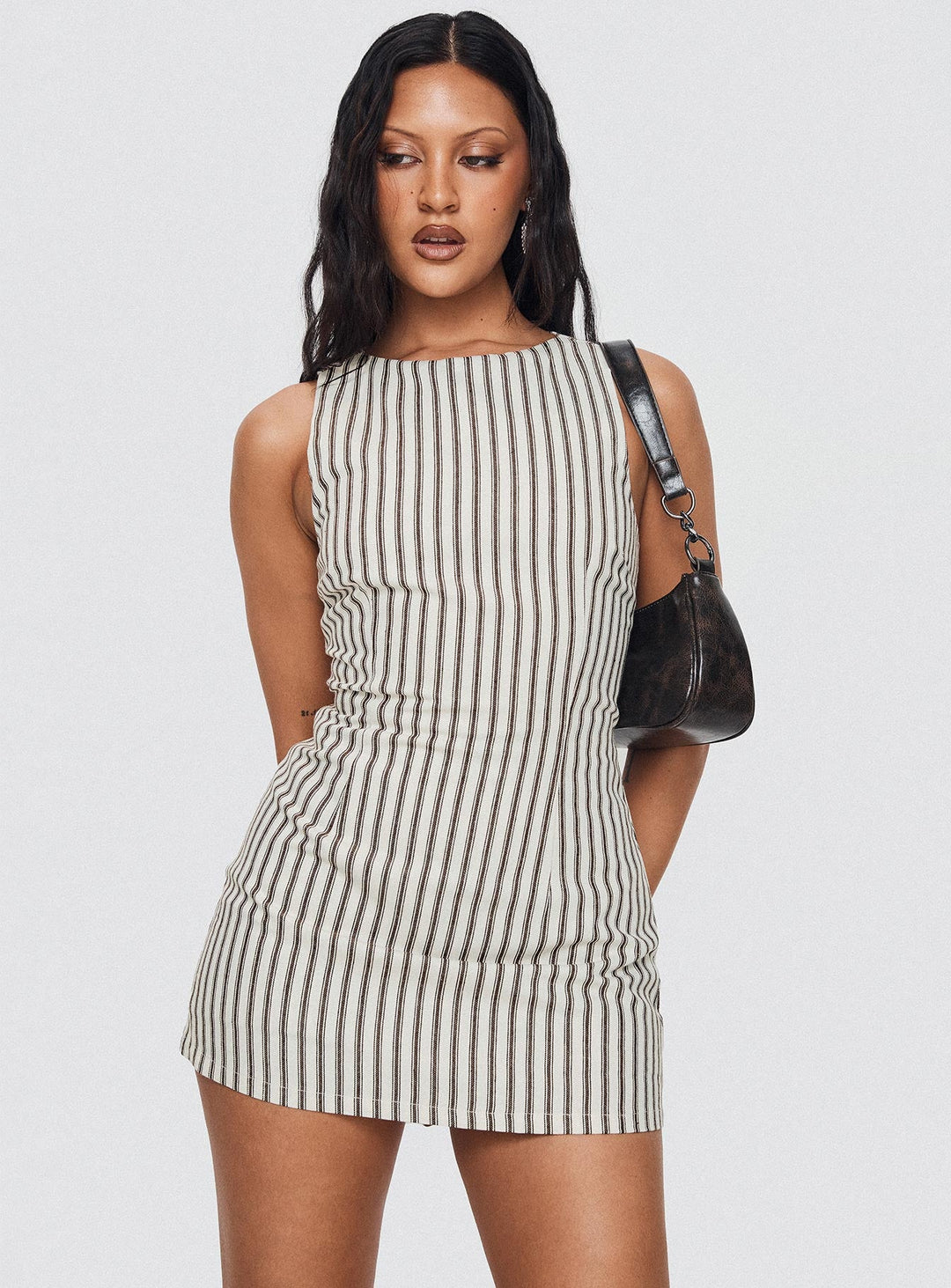 Nyla Pinstripe Sleek Mini Dress