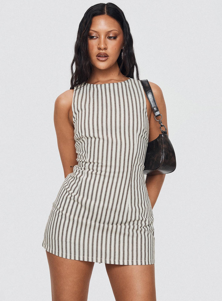 Nyla Pinstripe Sleek Mini Dress