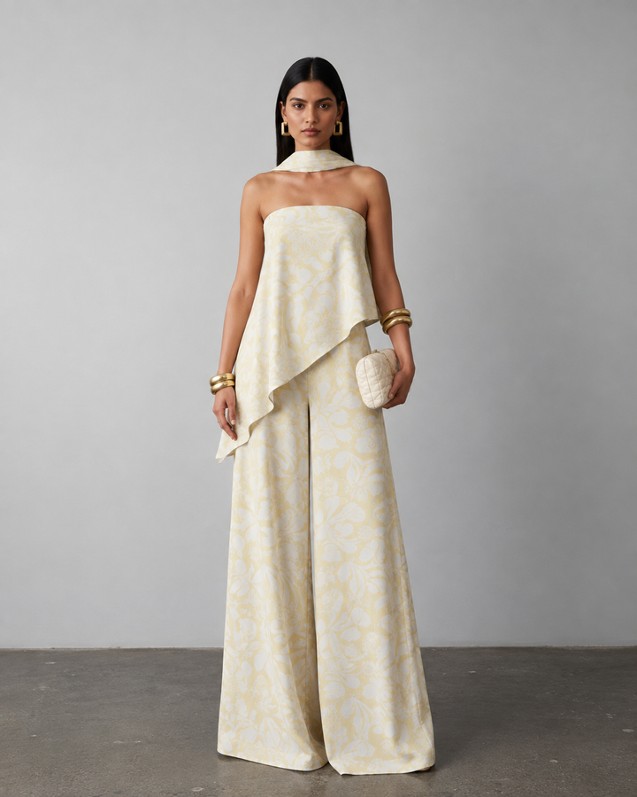 Noore Asymmetric Draped Co-ord Set