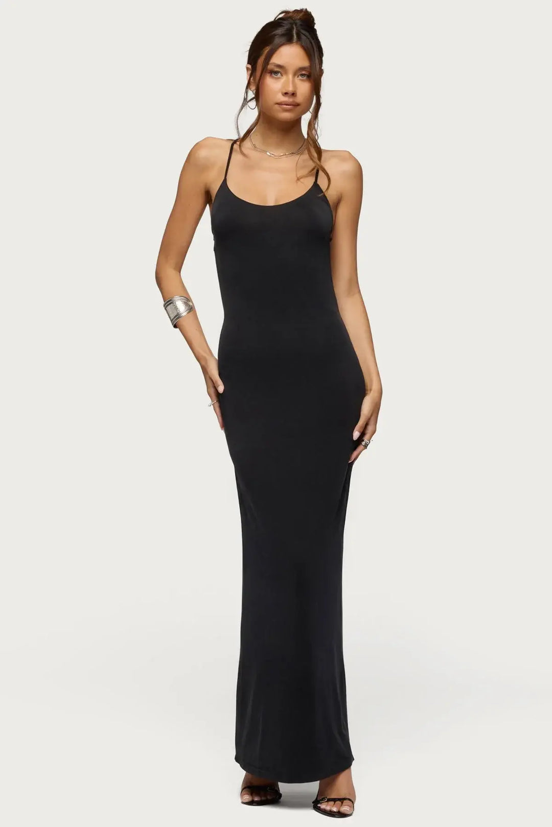 CHISELLE Scoop Neck Maxi Dress in Black