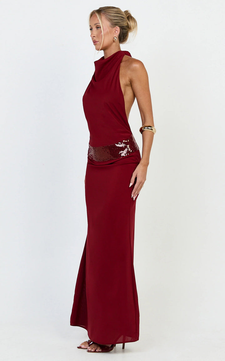Jocelyn Maxi Dress in maroon