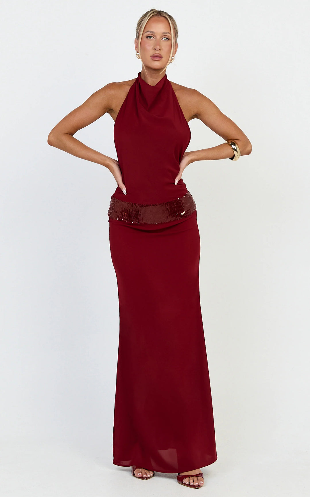 Jocelyn Maxi Dress in maroon