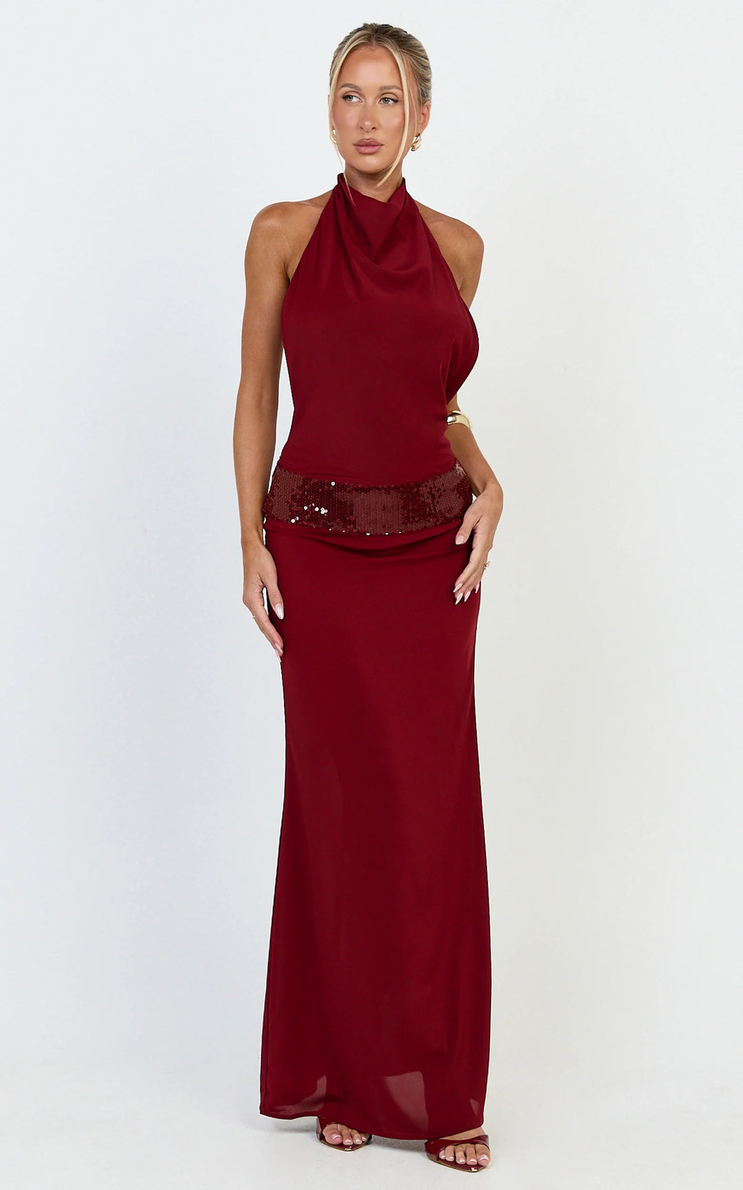 Jocelyn Maxi Dress in maroon