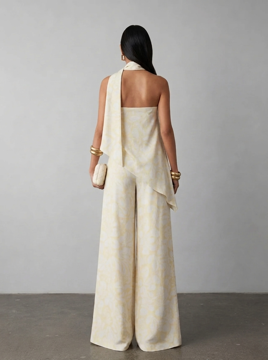 Noore Asymmetric Draped Co-ord Set