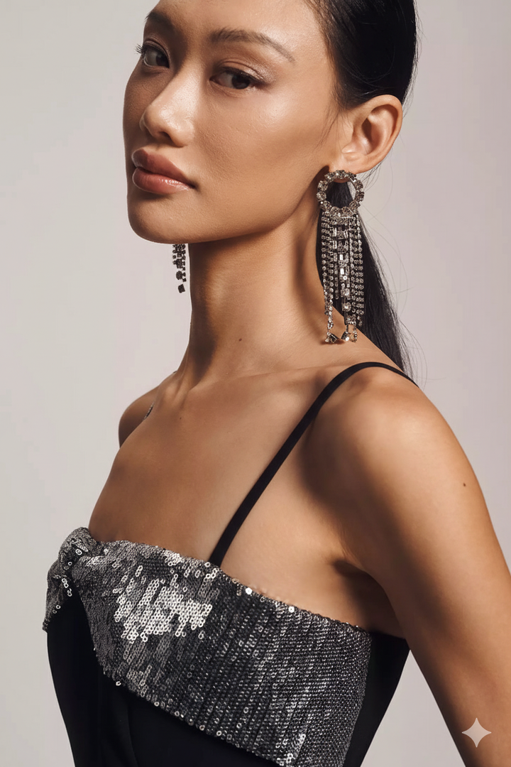 Celeste Mini Sequin Bow Dress