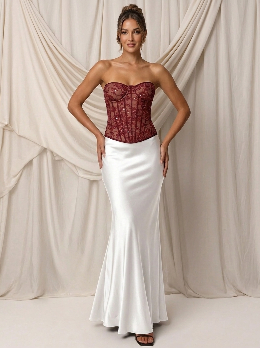 Rosalith Embellished Lace Corset Top