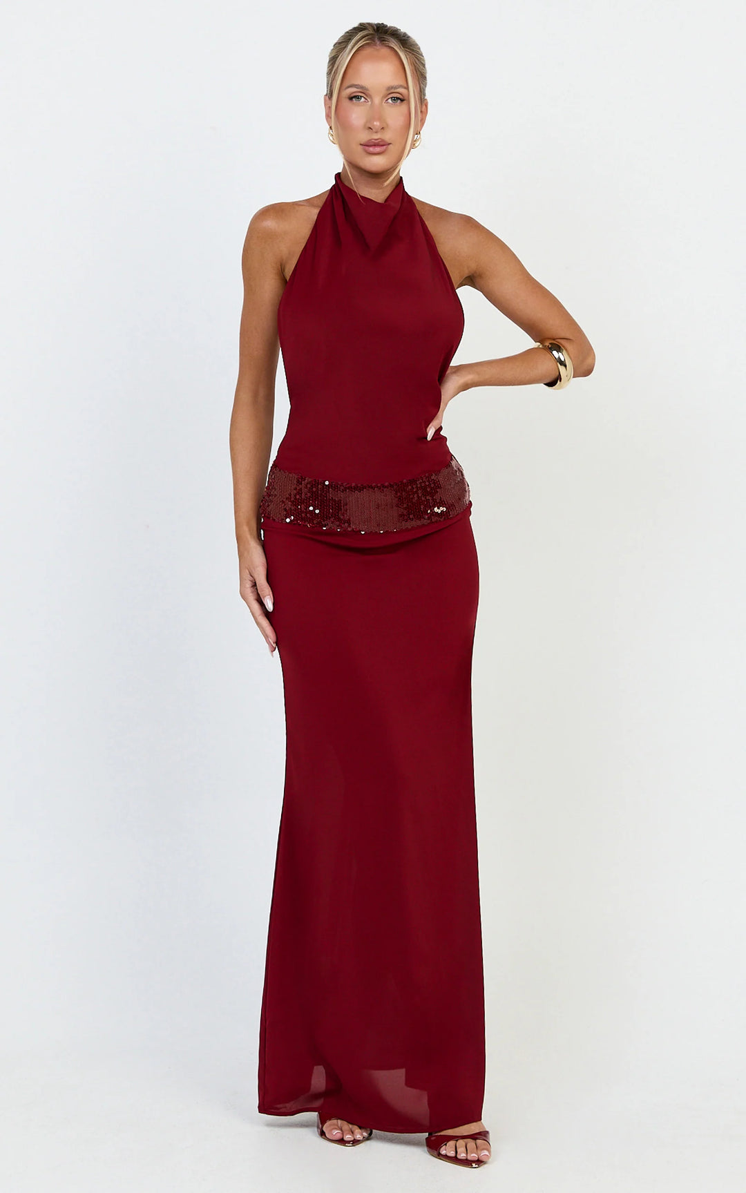 Jocelyn Maxi Dress in maroon