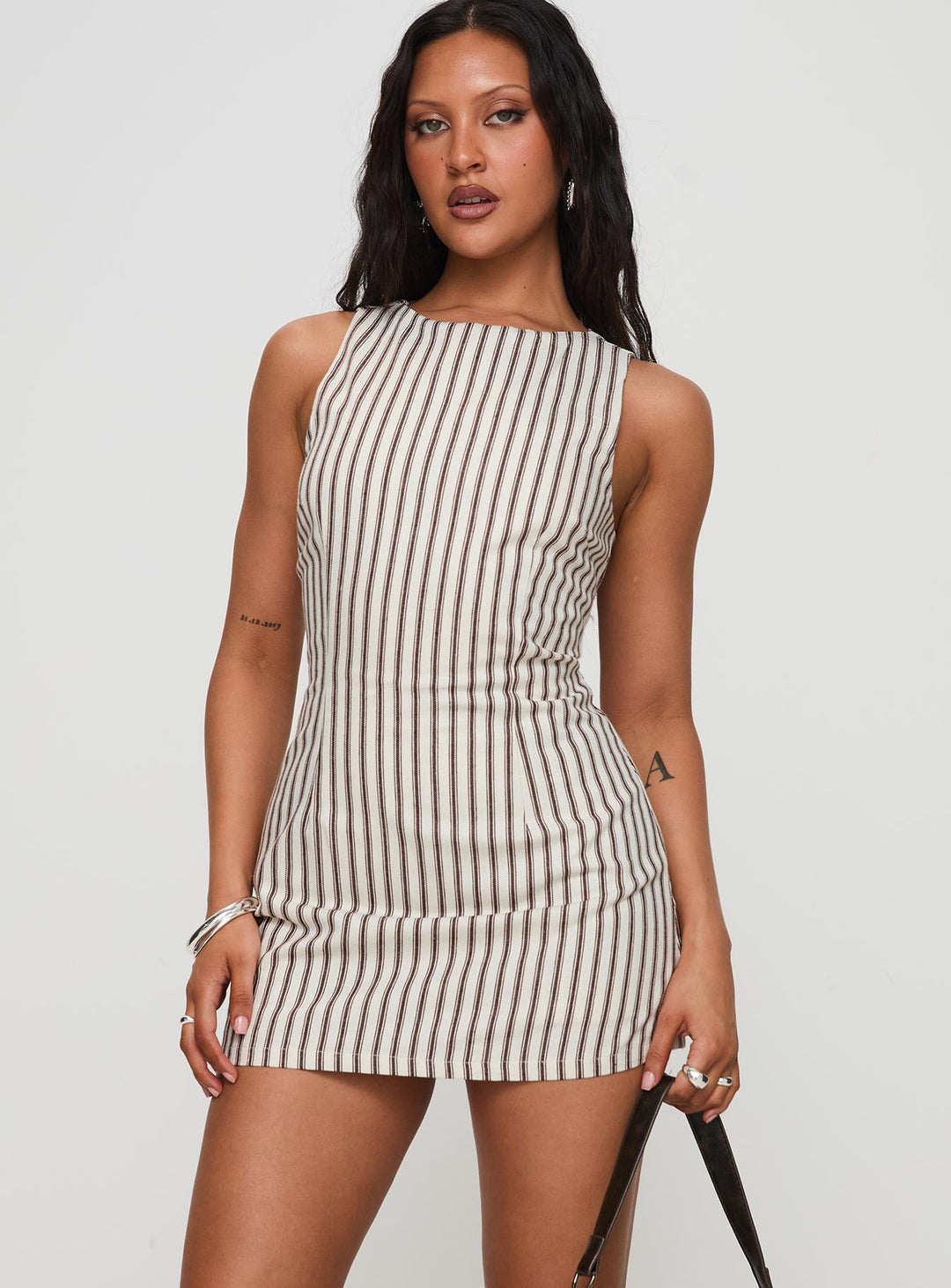 Nyla Pinstripe Sleek Mini Dress