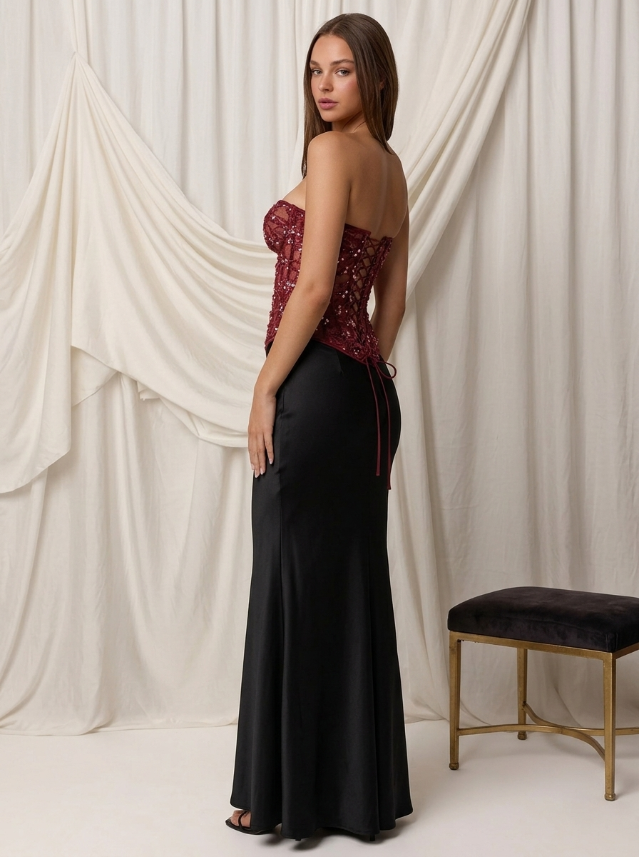 Rosalith Embellished Lace Corset Top