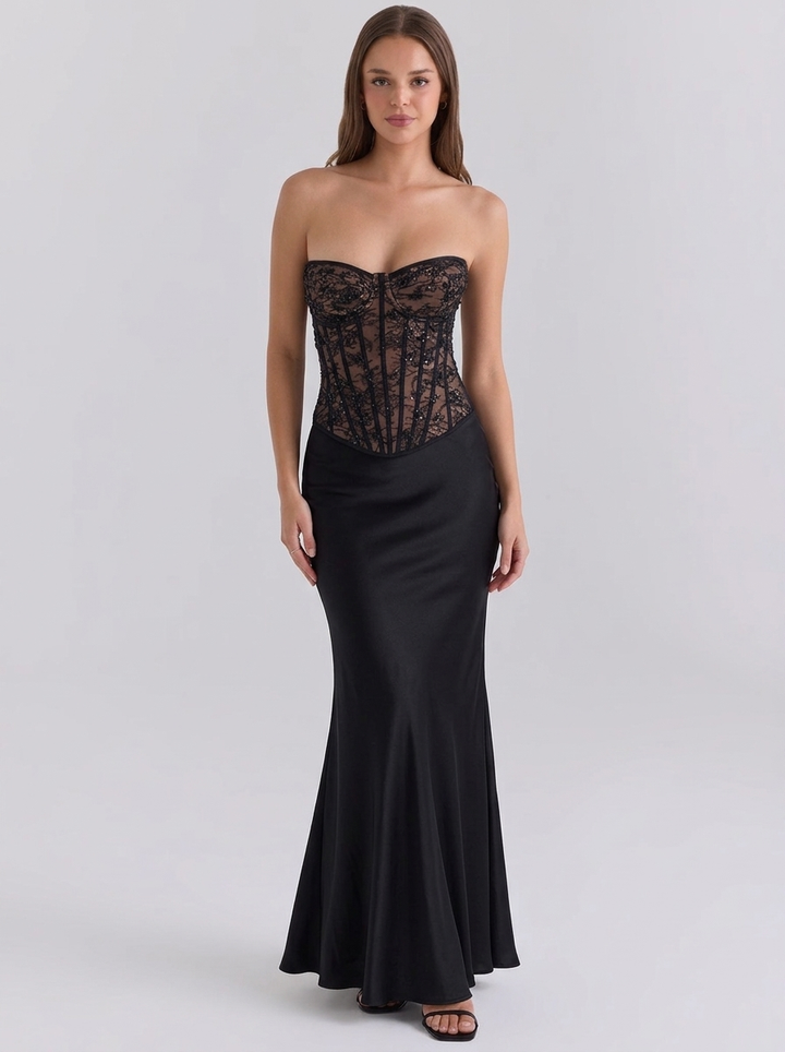 Rosalith Embellished Lace Corset Top