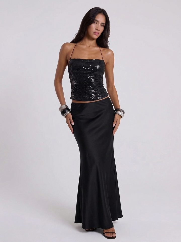Noir Stardust Side Criss Cross Top