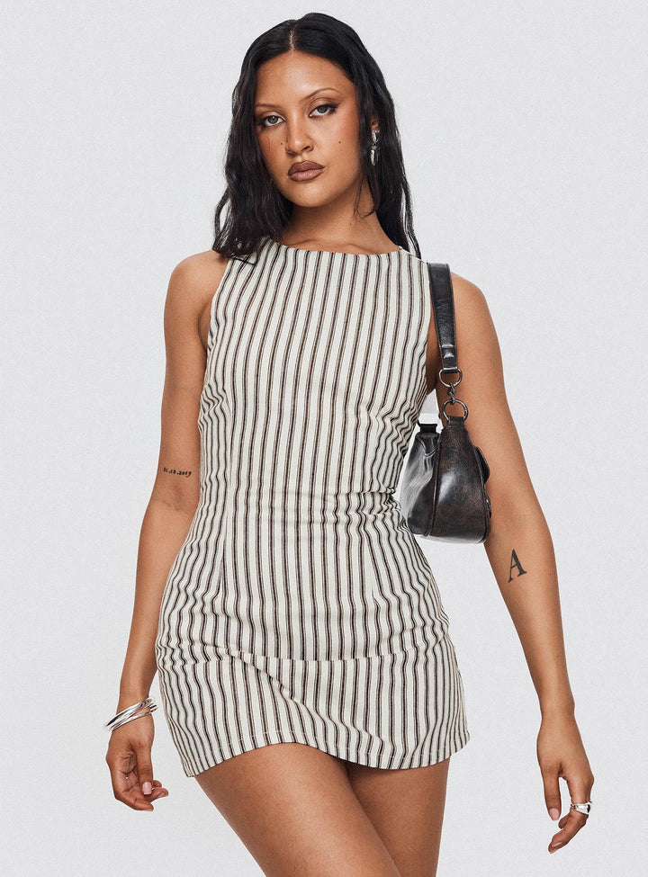 Nyla Pinstripe Sleek Mini Dress