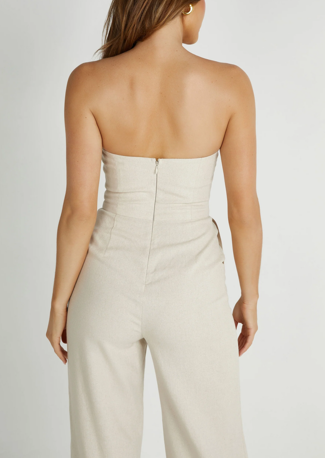 Santana Strapless Linen Jumpsuit