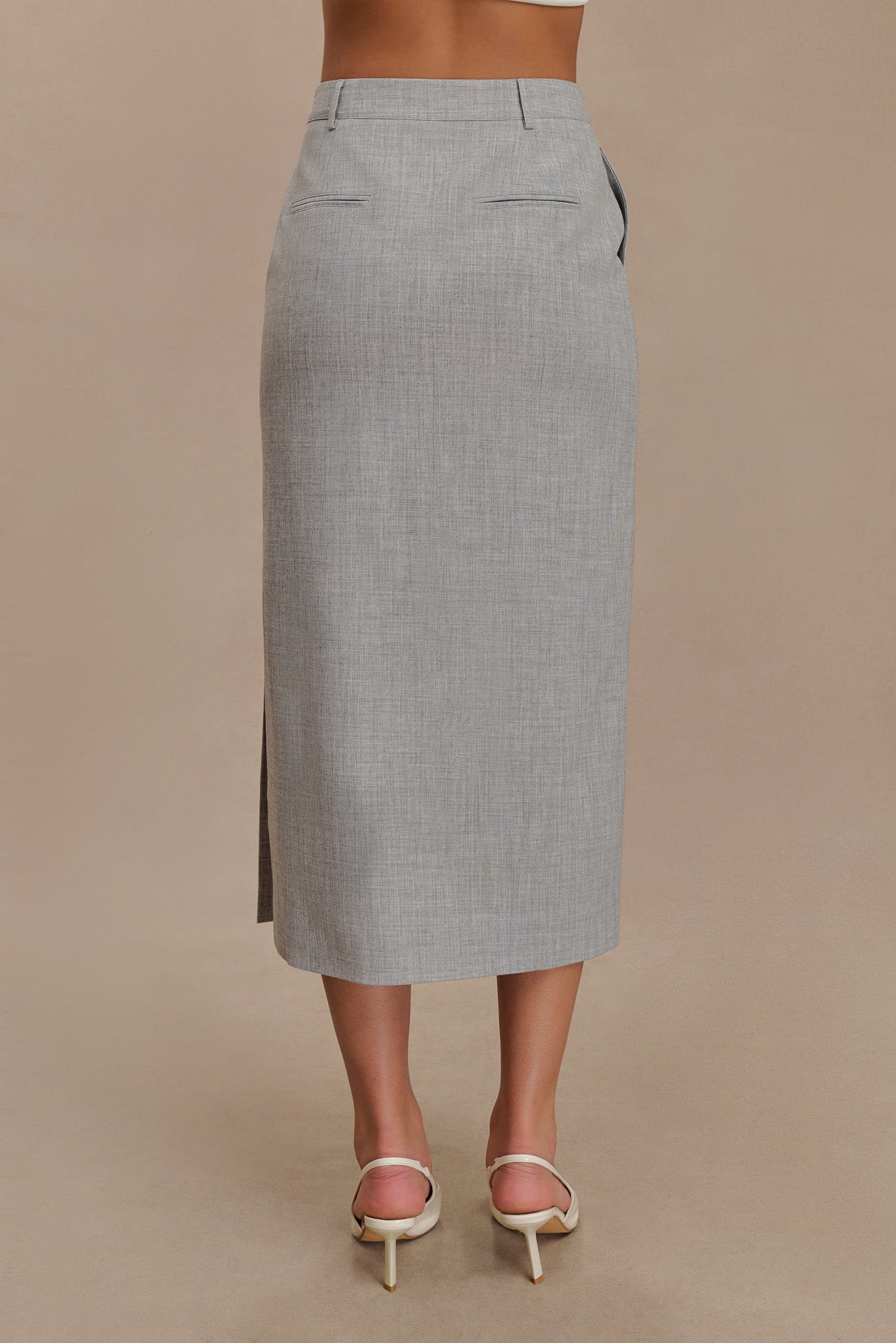 Elise Midi Skirt in Light Grey – OUTCAST
