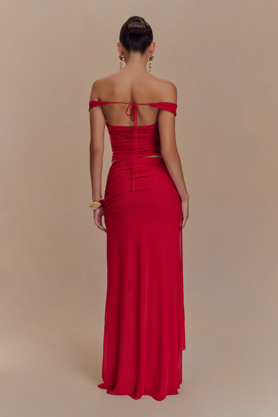 Rimka Co ord set in Red