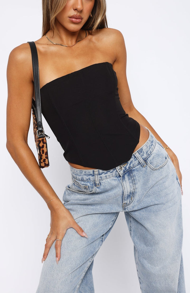 Elodie Strapless Corset top in Slate