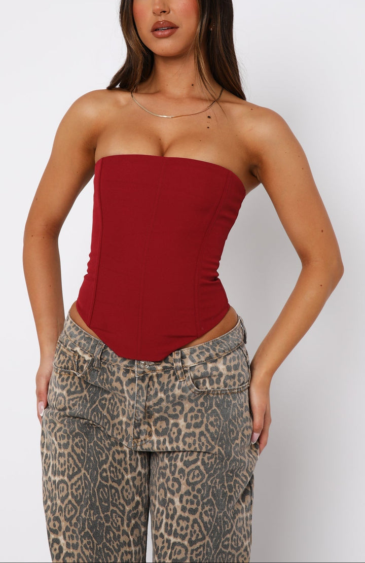 Elodie Strapless Corset top in Slate