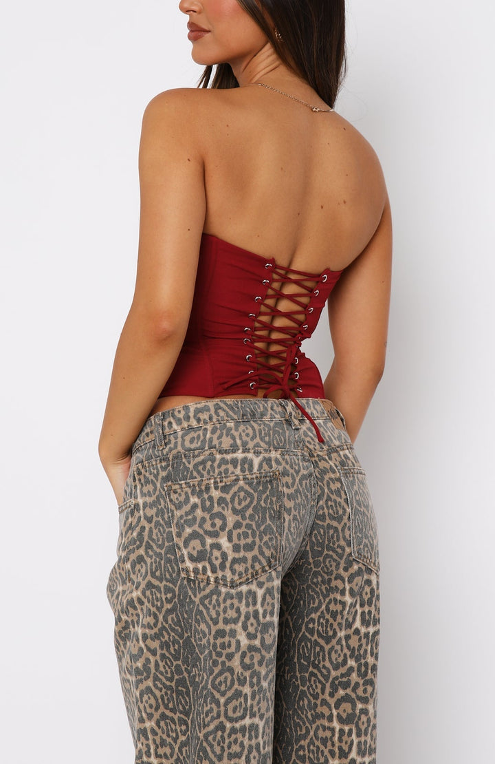 Elodie Strapless Corset top in Slate