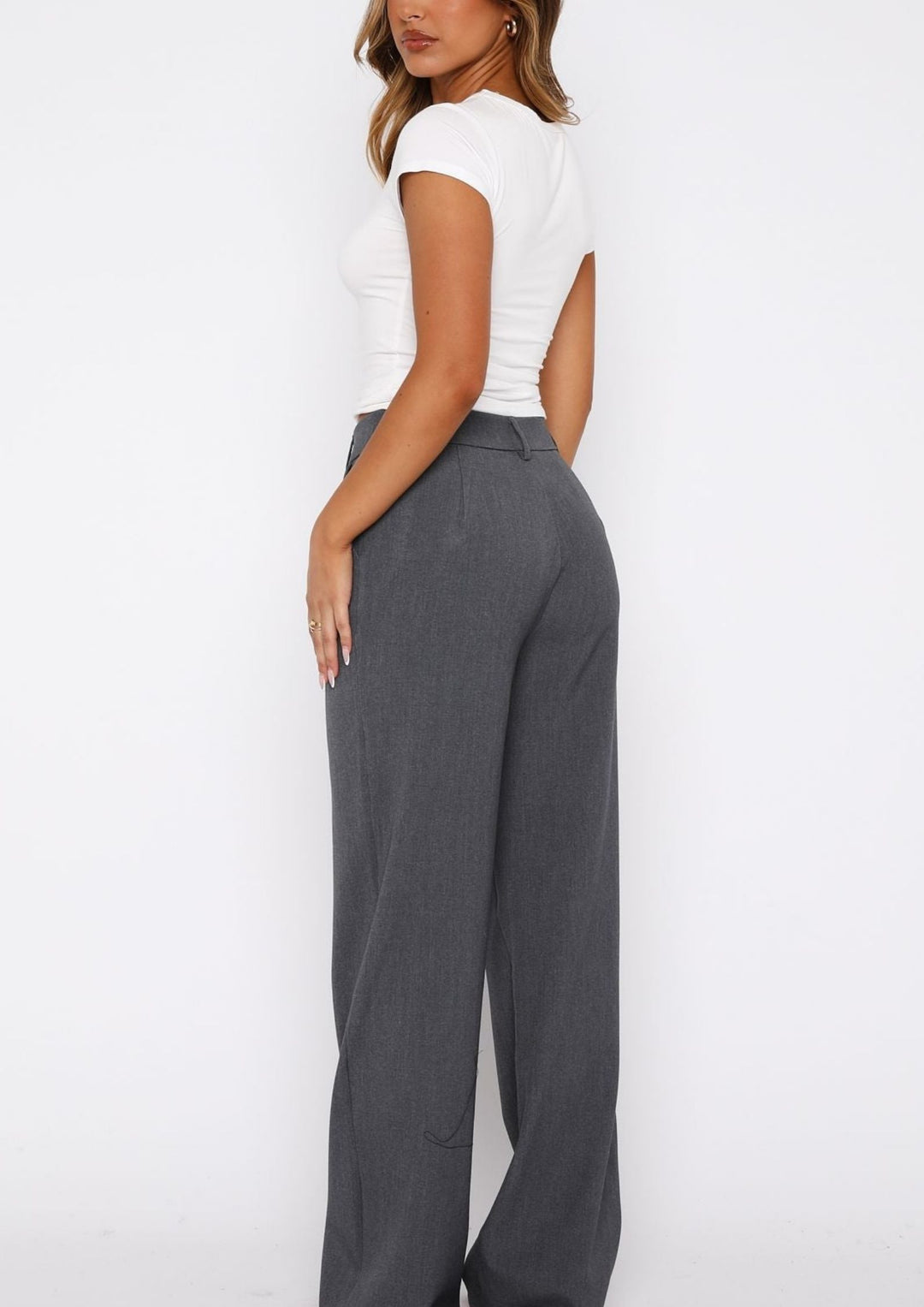 Selene Wide leg Pants in Charcoal