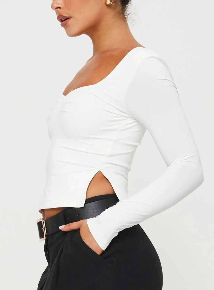 Nia long sleeve top white