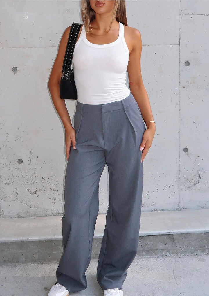 Selene Wide leg Pants in Charcoal