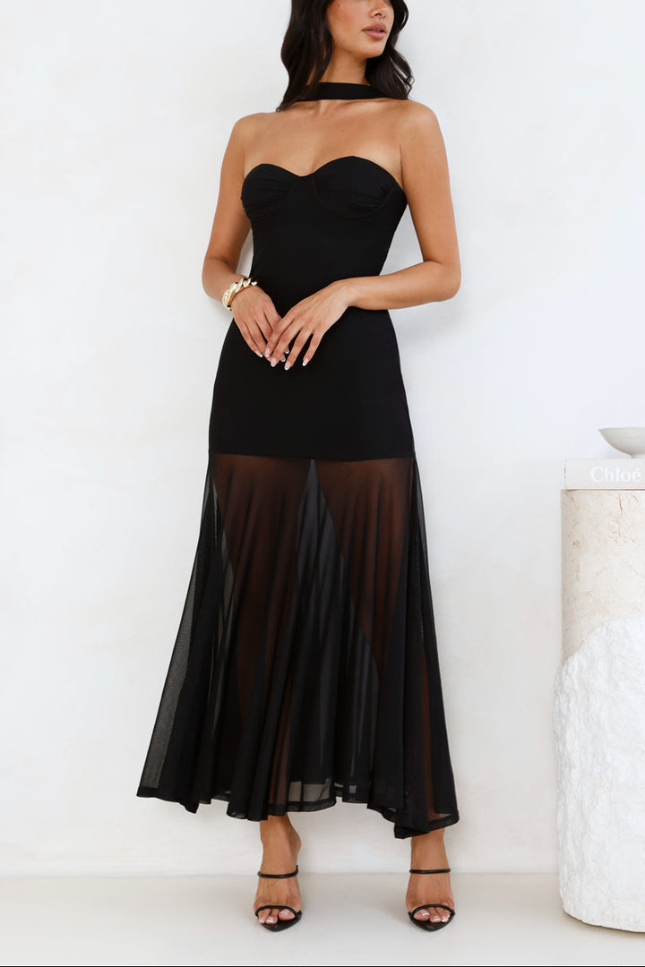 Frida Sway Strapless Maxi Dress Black