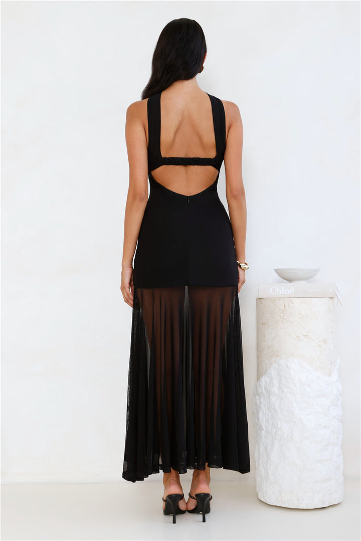 Frida Sway Strapless Maxi Dress Black