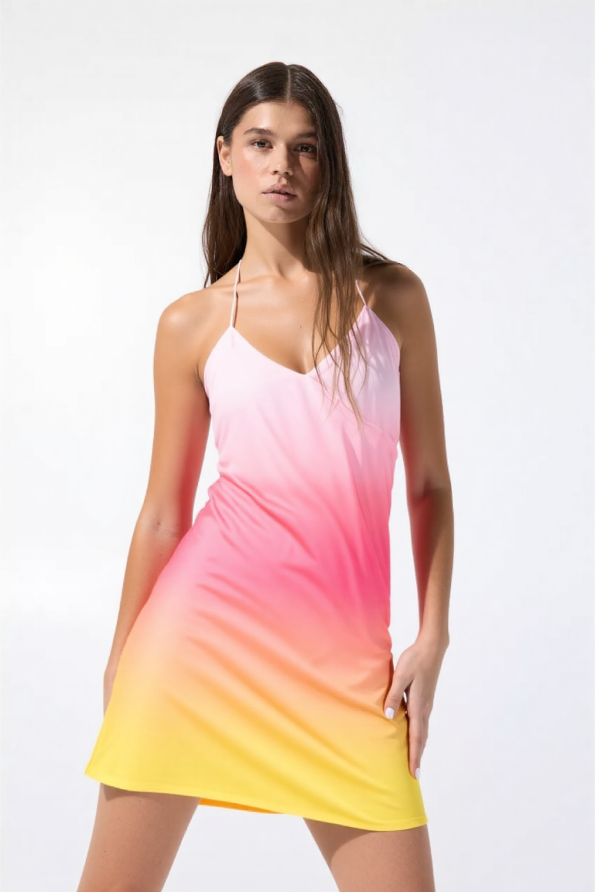 Rosalin Mini Dress in Pink Multi Hues