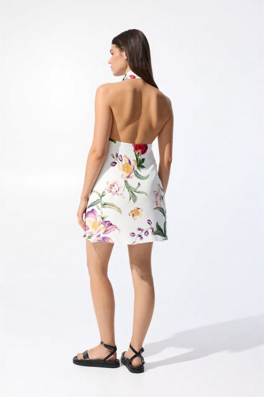 Dazlen floral High Neck Mini Dress