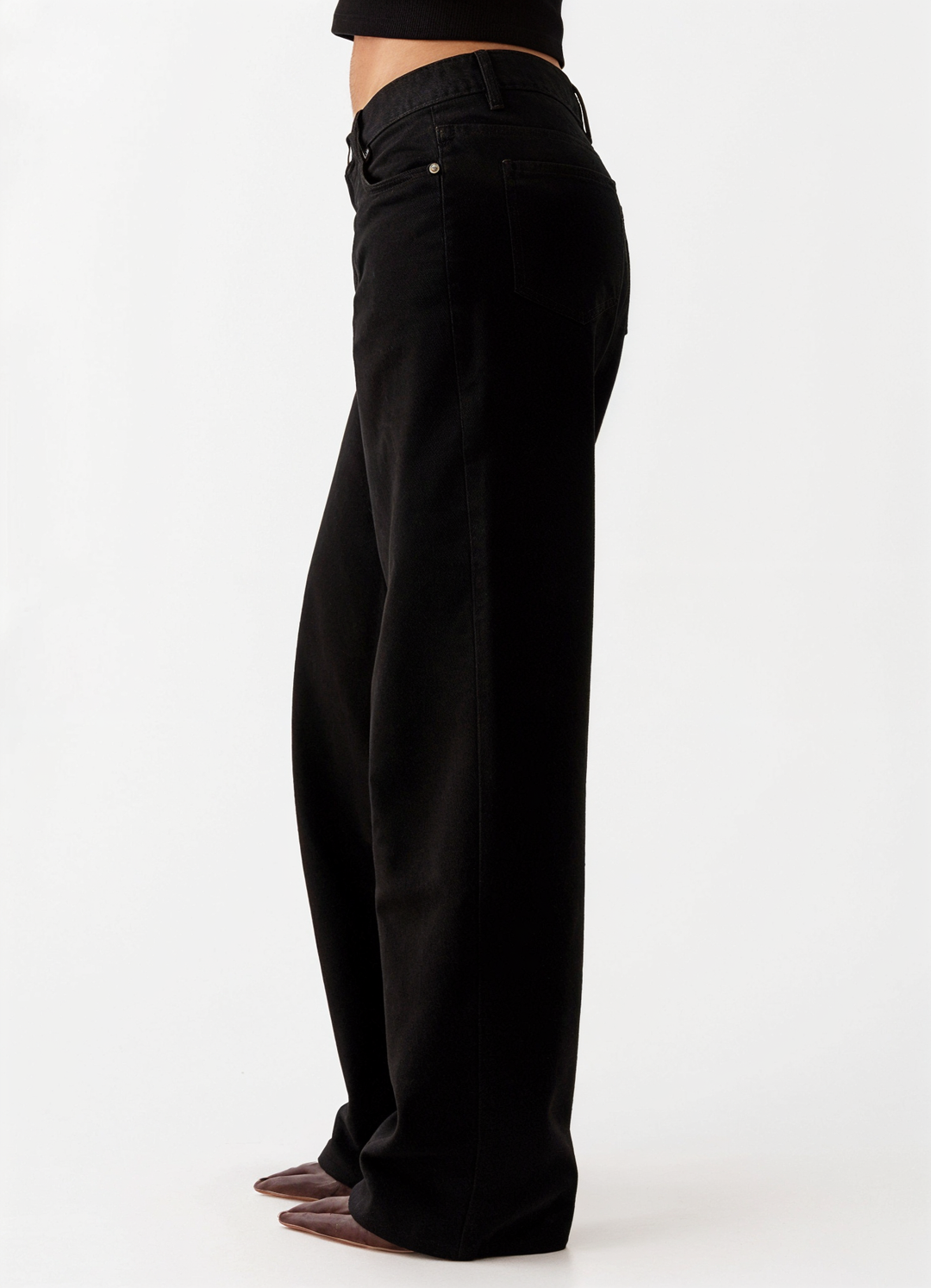 Mariyah mid-rise relaxed jeans washed black