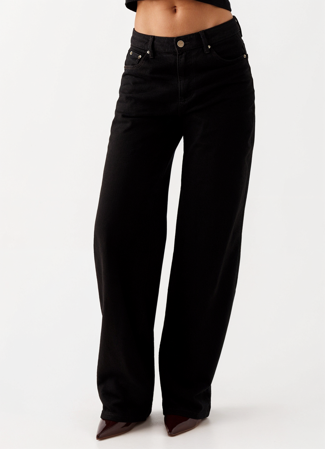 Mariyah mid-rise relaxed jeans washed black