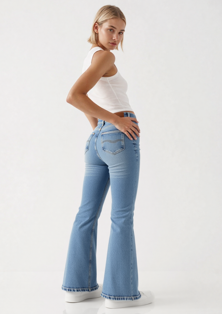 Dakota Bootcut Jeans Mid Rise Pintuck