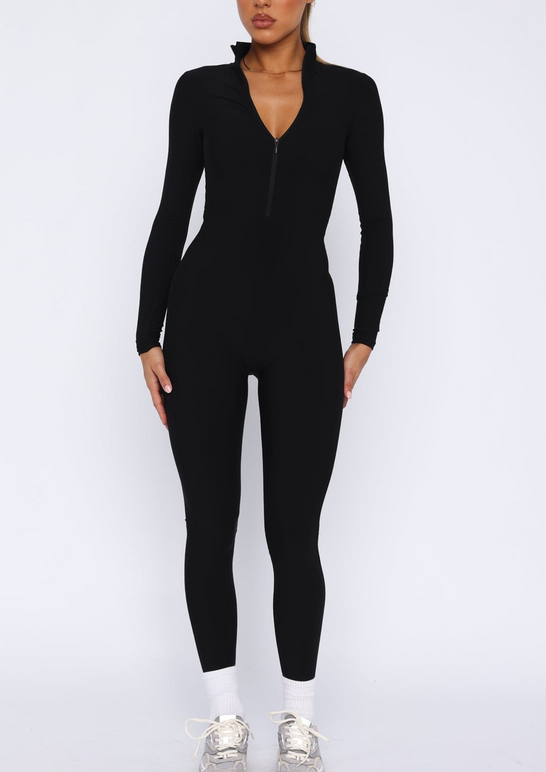 Elsie Long Sleeve Jumpsuit in Black