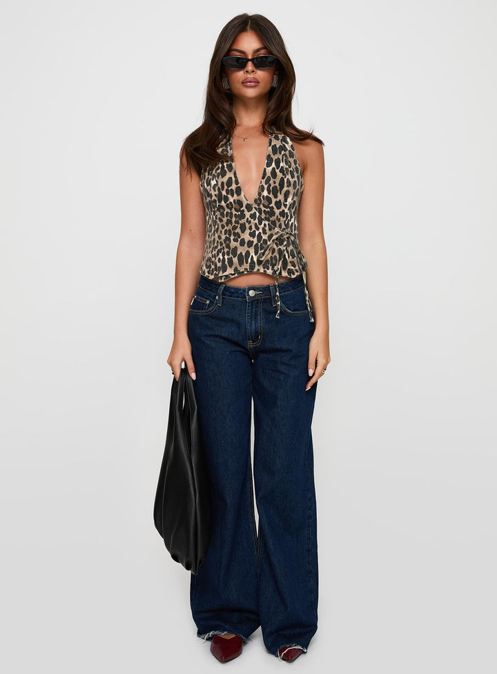 Haven top in leopard print