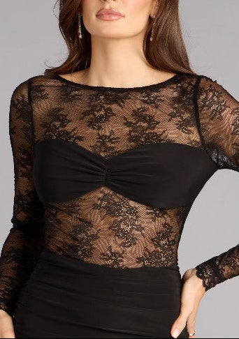 Anisa Mini Lace Sheer Dress