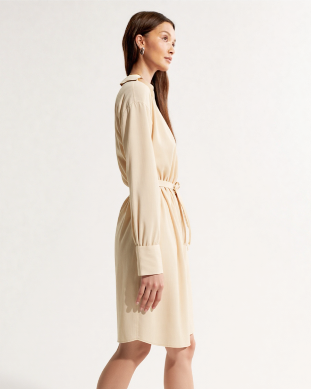 Elora Linen-blend shirt midi dress