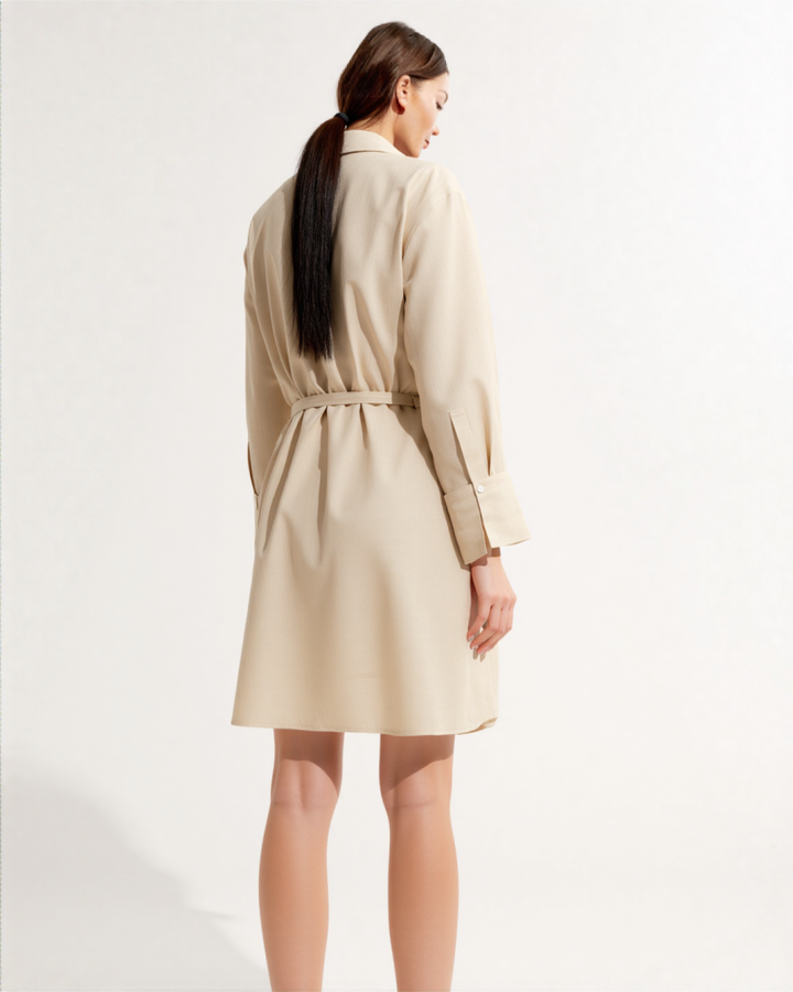 Elora Linen-blend shirt midi dress
