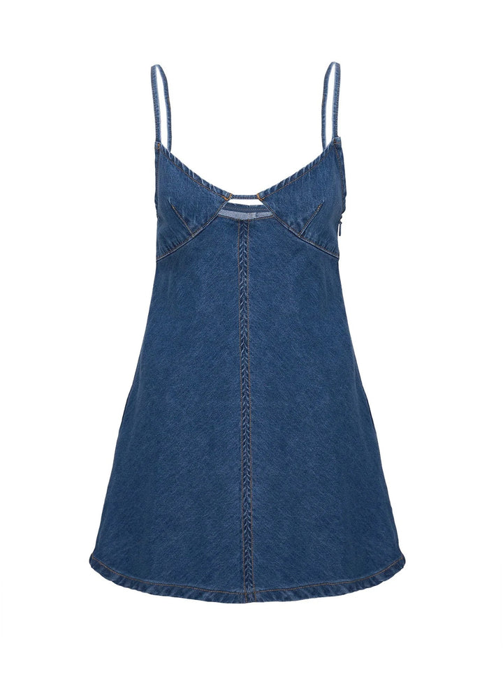 Foxden denim mini dress blue